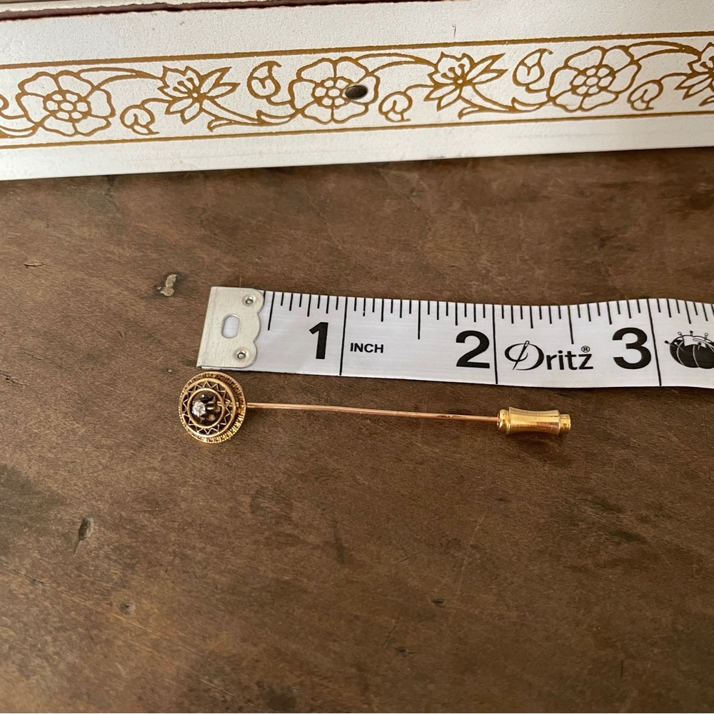 Antique 10K Gold Stick Hat Pin